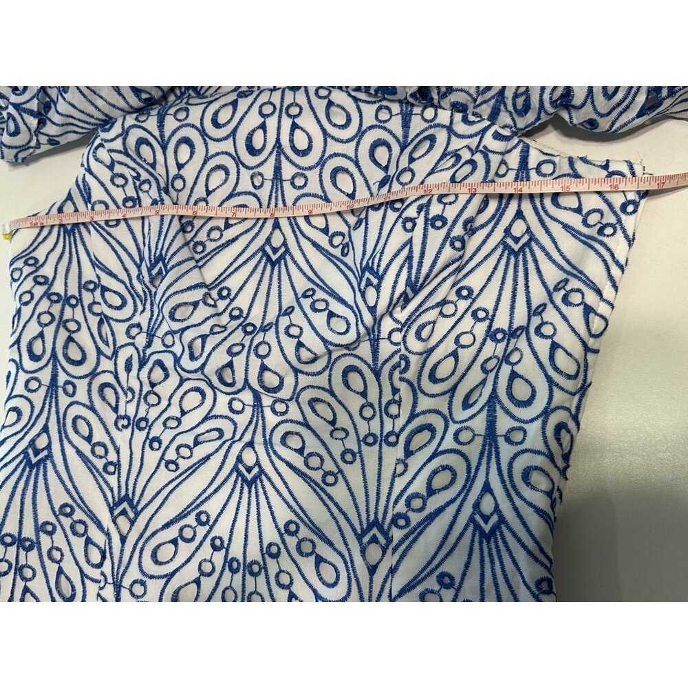Lilly Pulitzer Sundea One-shoulder Eyelet Shift Dress Size 4 Lace Vacation - Picture 6 of 11